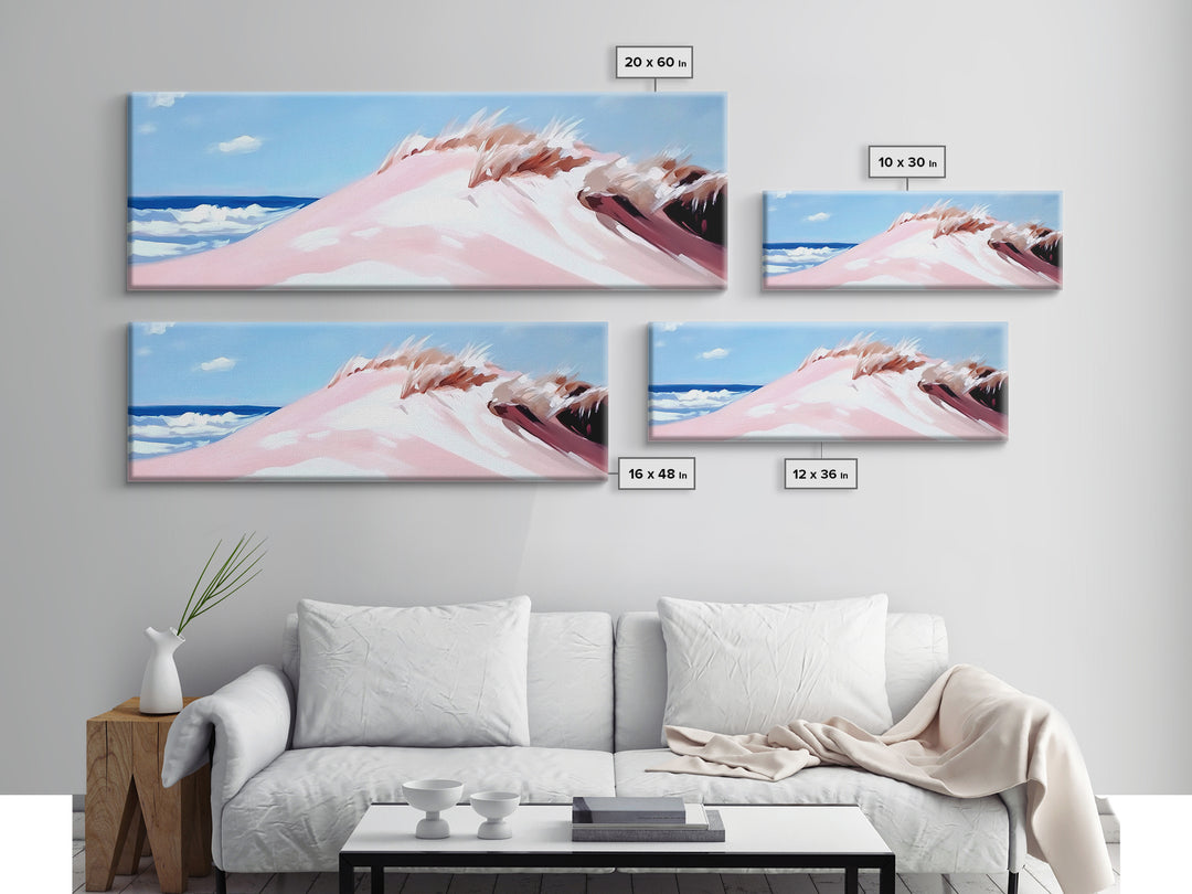 Coastal Dunes, Ocean Breeze, Beach Landscape, Pastel Art, Canvas Print, Nautical Wall Art, Bathroom Decor, Coastal Home Art