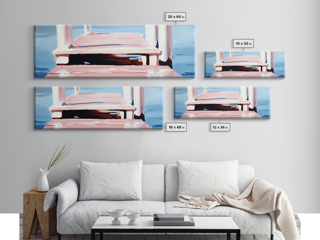 Dock on Water, Serene Reflection, Minimalist Art, Nautical Decor, Canvas Print, Coastal Home Art, Relaxing Wall Art, Lake House Decor