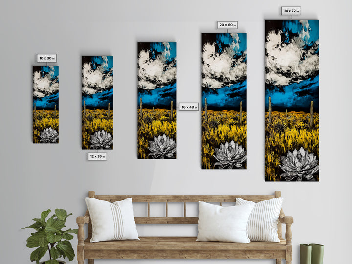 Desert Bloom, Cactus Flower Art, Southwest Landscape, Canvas Print, Bold Nature Decor, Modern Wall Art, Living Room Artwork