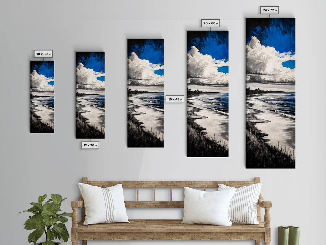 Coastal Serenity, Ocean Waves, Seascape Painting, Beach Decor, Blue Wall Art, Living Room Art, Modern Seascape, Framed Canvas Print
