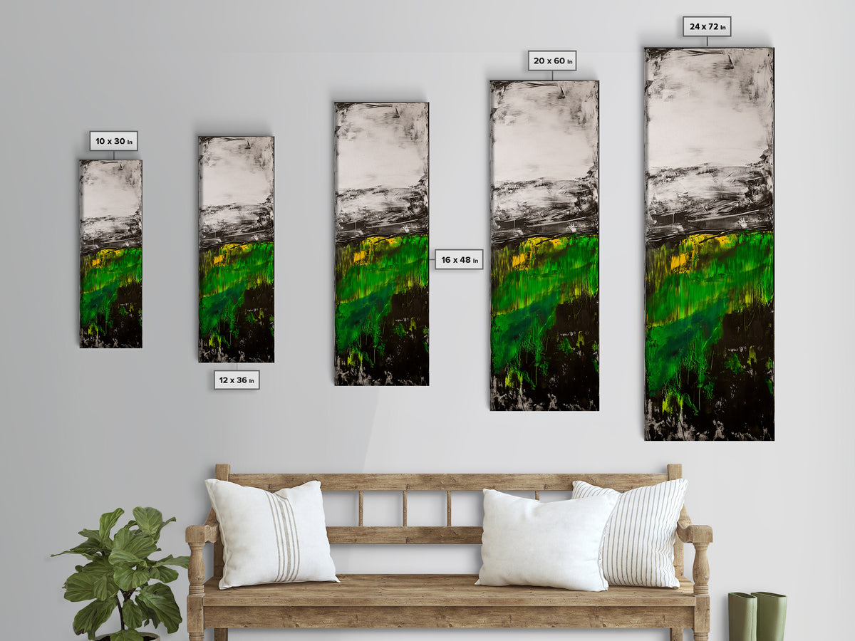 Abstract Meadow, Green Fields, Contemporary Landscape, Nature Inspired Art, Textured Painting, Rustic Wall Decor, Canvas Print