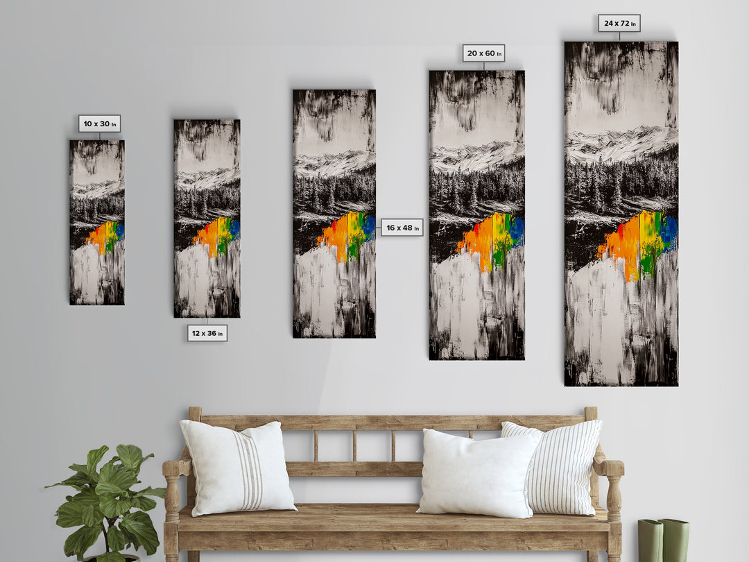 Autumn Hills, Colorful Fall Landscape, Rustic Cabin Art, Modern Impressionist, Vibrant Nature Scene, Canvas Print