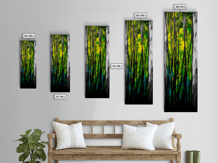 Abstract Forest, Green Nature, Textured Painting, Boho Wall Art, Canvas Print, Modern Home Decor, Living Room Art, Earthy Tones