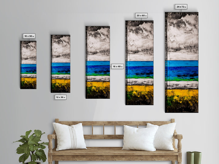 Abstract Beach, Ocean Wall Art, Modern Coastal, Seascape Painting, Minimalist Decor, Contemporary Art, Canvas Print, Living Room