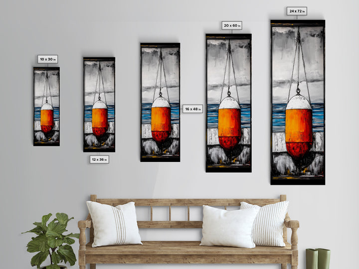 Nautical Buoy, Coastal Wall Art, Beach House Decor, Ocean Art, Framed Canvas Print, Maritime Art, Living Room Wall Art, Minimalist Style