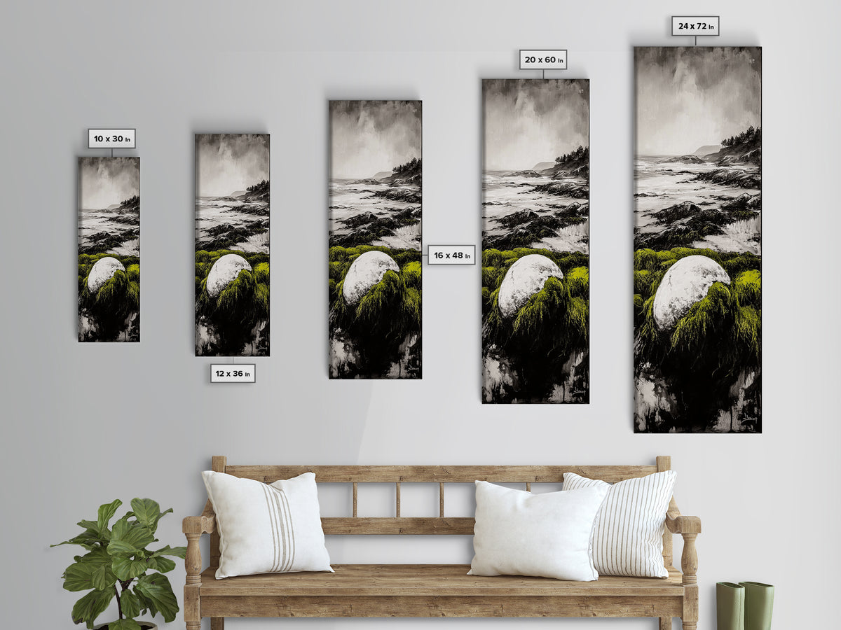 Coastal Rock, Ocean Landscape, Framed Canvas Print, Seascape Wall Art, Beach House Decor, Nautical Artwork, Minimalist Art, Bedroom Art