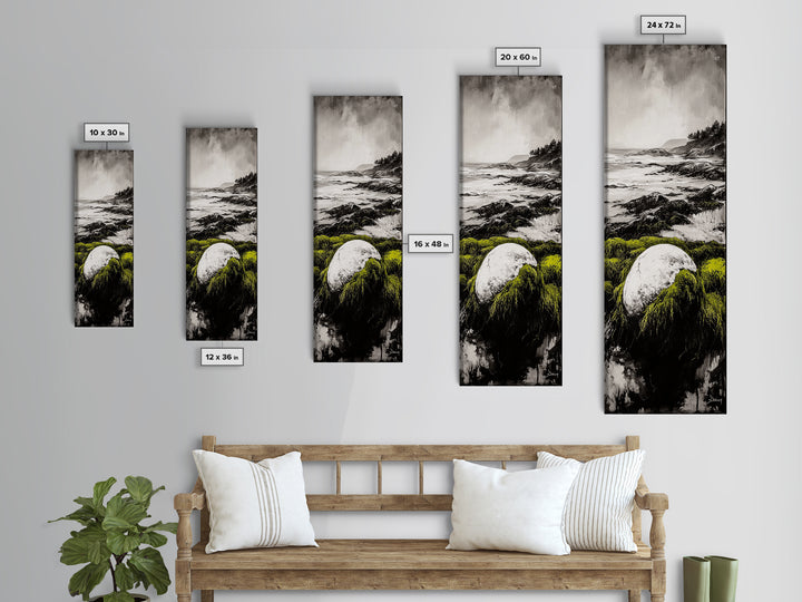 Coastal Rock, Ocean Landscape, Framed Canvas Print, Seascape Wall Art, Beach House Decor, Nautical Artwork, Minimalist Art, Bedroom Art