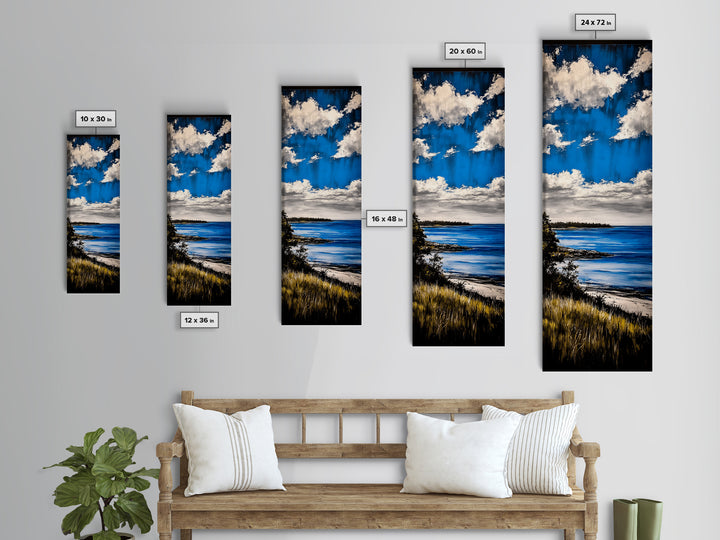 Blue Sky, Coastal Landscape Print, Nature Inspired Decor, Scenic Horizon Art, Beach House Aesthetic, Calming Atmosphere, Canvas Print