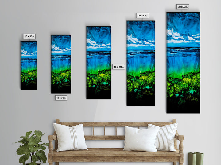 Ocean View, Tropical Water Scene, Coastal Home Art, Blue Green Landscape, Relaxing Beach Aesthetic, Tranquil Home, Canvas Print