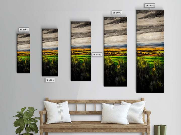 Rolling Fields, Golden Hills, Autumn Landscape, Rustic Home Decor, Living Room Art, Framed Canvas Print, Nature Wall Art