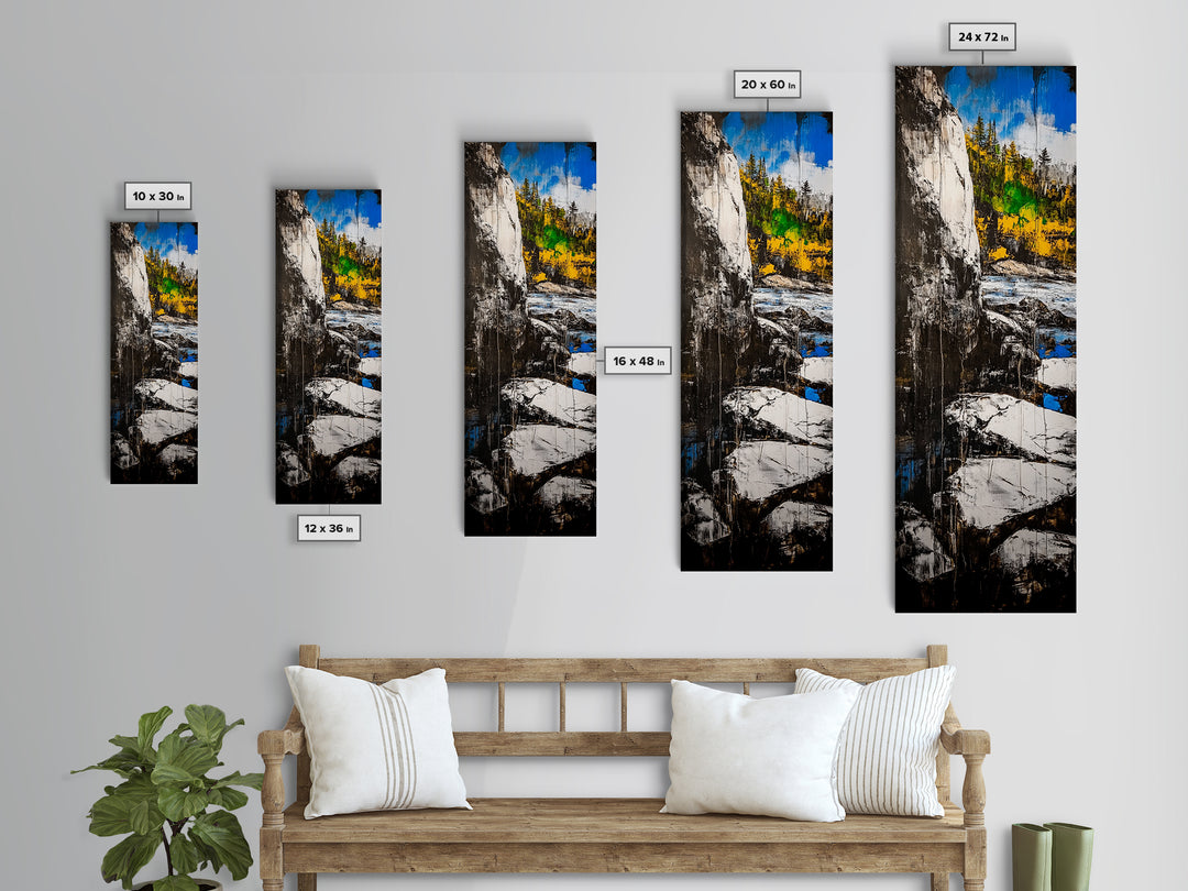 Rugged Cliffs, Rocky Shore, Coastal Scene, Framed Canvas Print, Seaside Decor, Nautical Wall Art, Ocean View, Beach House Decor
