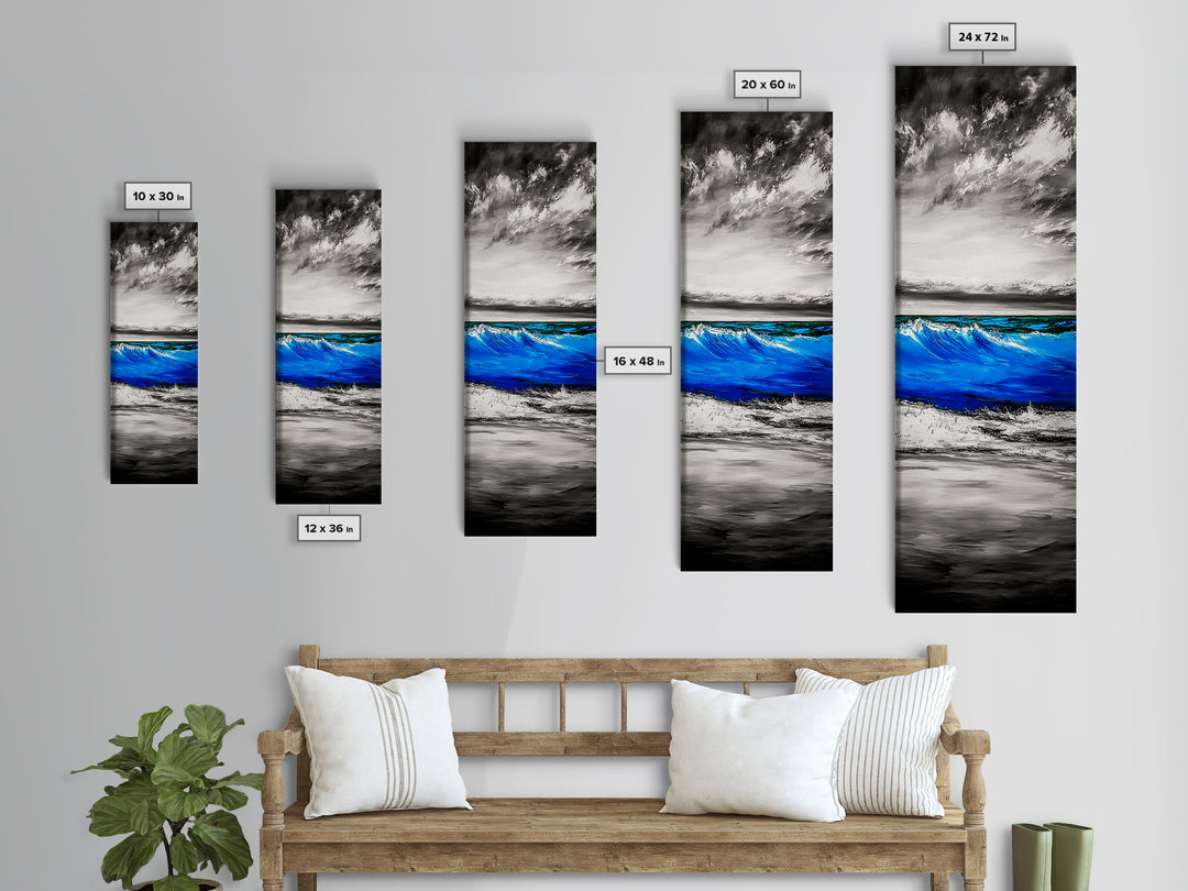 Ocean Wave, Coastal Decor, Beach Wall Art, Canvas Print, Blue Water Painting, Nautical Art, Living Room Wall Art, Ocean Lover Gift