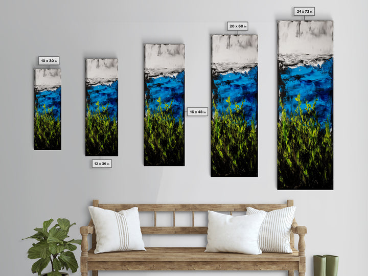 Blue Sea, Green Plants, Ocean View, Canvas Print, Coastal Wall Art, Living Room Art, Nature Inspired Decor, Nautical Beach House Art