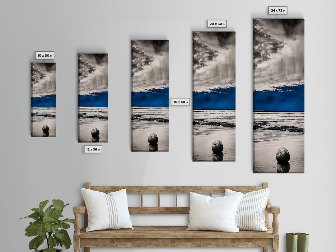 Ocean Meditation, Serene Seascape, Minimalist Blue, Canvas Print, Beach House Wall Art, Tranquil Coastal Decor, Relaxing Waves