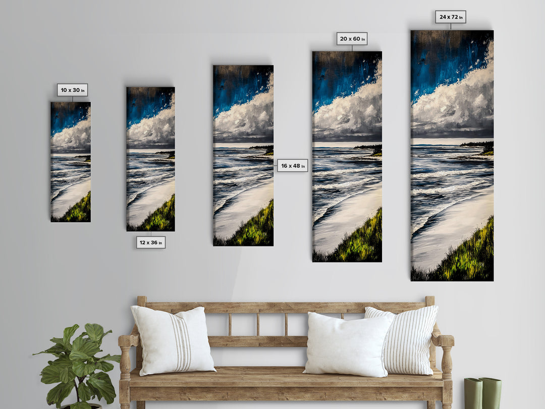Coastal Blue, Canvas Print, Ocean Painting, Beach House Wall Art, Modern Seascape, Nautical Art, Office Wall Decor, Contemporary Artwork