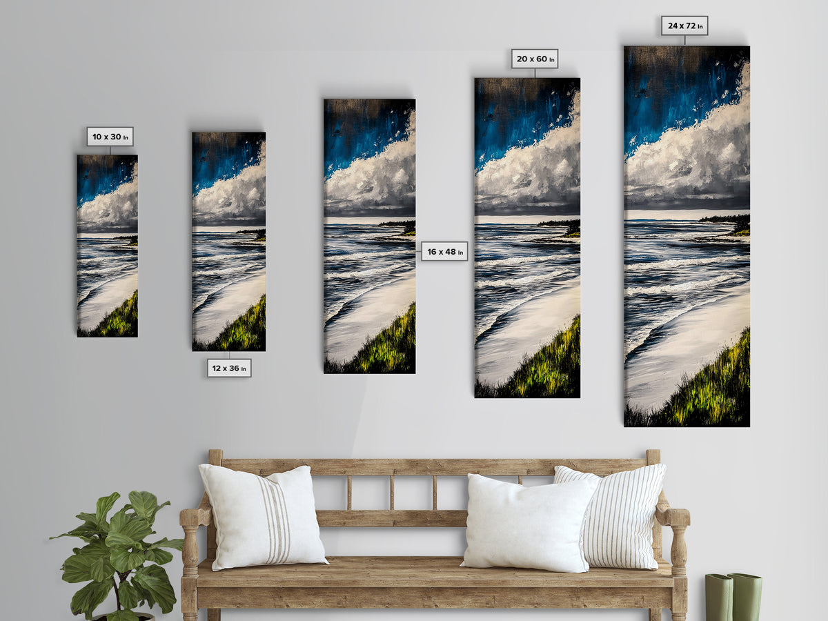 Coastal Blue, Canvas Print, Ocean Painting, Beach House Wall Art, Modern Seascape, Nautical Art, Office Wall Decor, Contemporary Artwork