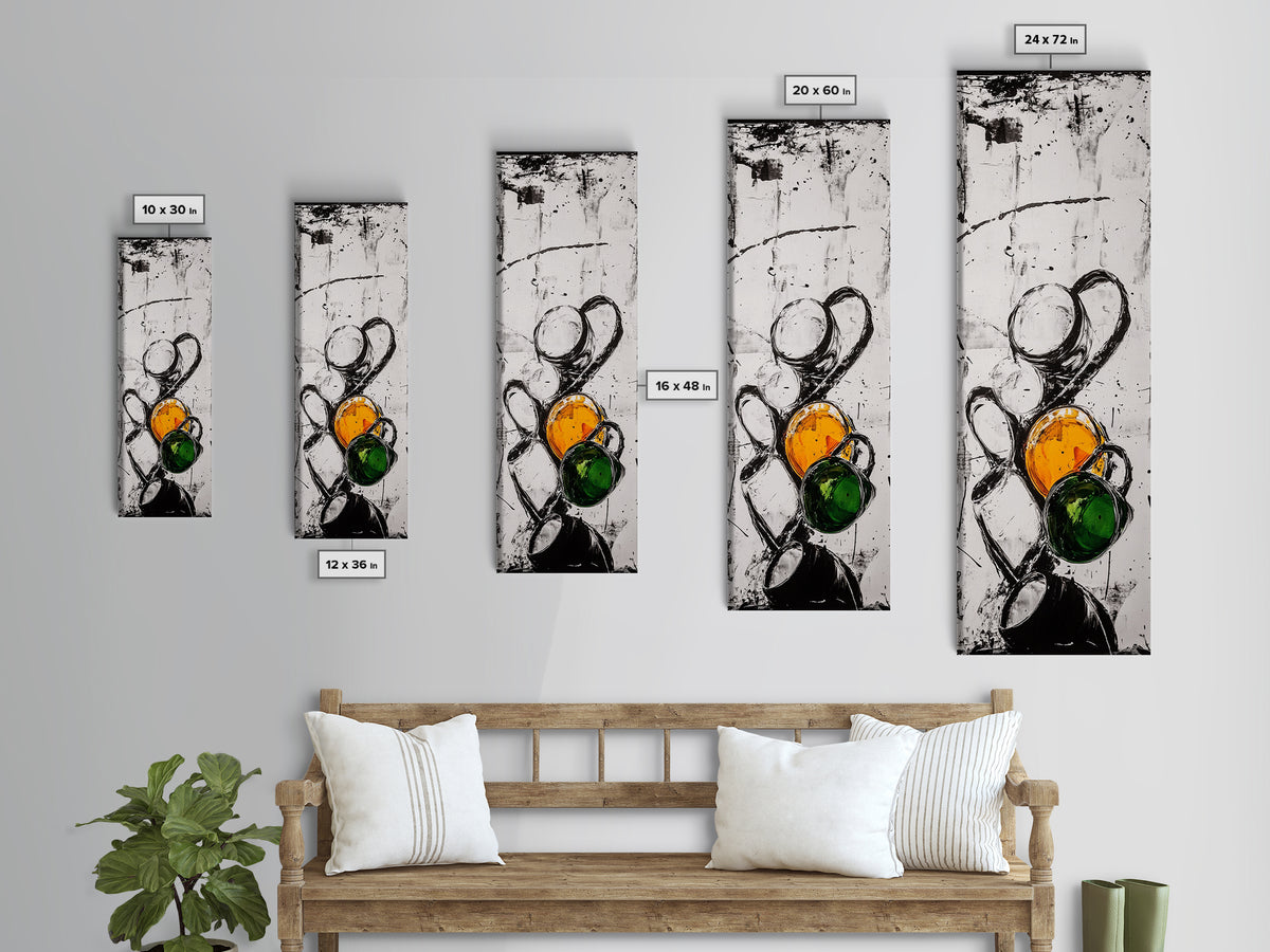 Coffee, Cups, Abstract, Canvas Print, Kitchen Wall Art, Minimalist Coffee Decor, Black and White Modern Art, Cafe Style, Chic Artwork