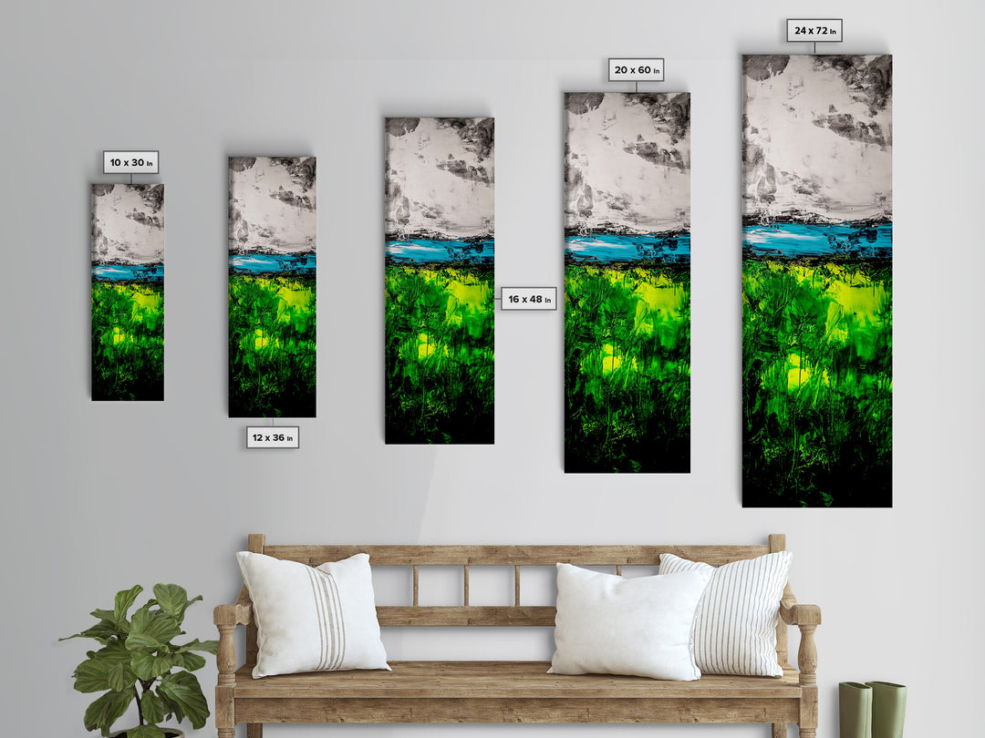 Abstract Greenery, Expressionist Art, Nature Inspired, Framed Canvas Print, Botanical Art, Contemporary Home Decor, Living Room Artwork