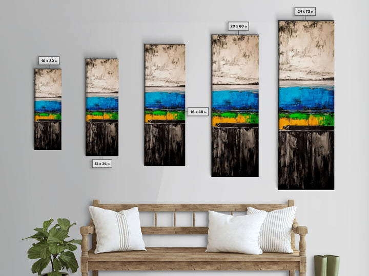 Abstract Ocean, Modern Art, Coastal Wall Decor, Blue and Yellow Painting, Framed Canvas Print, Minimalist Art, Contemporary Home Decor