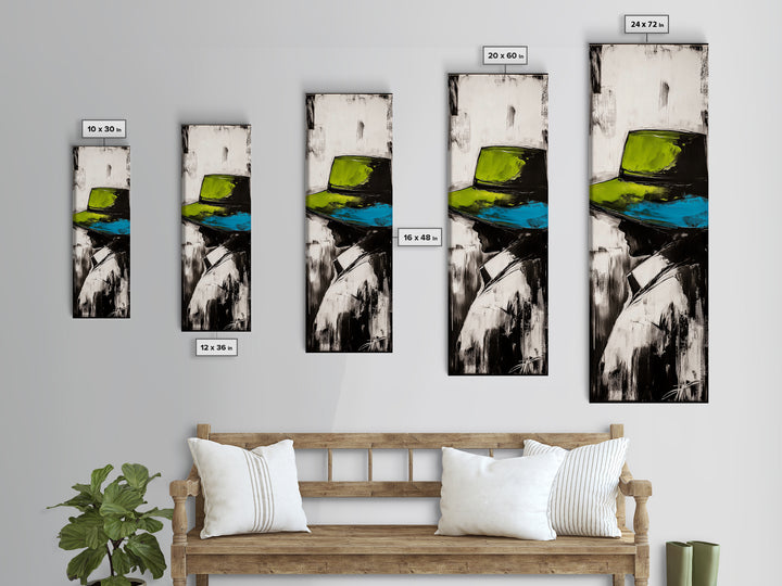 Woman in Hat, Fashion Wall Art, Black and White Portrait, Stylish Decor, Framed Canvas Print, Elegant Home Art, Minimalist Painting