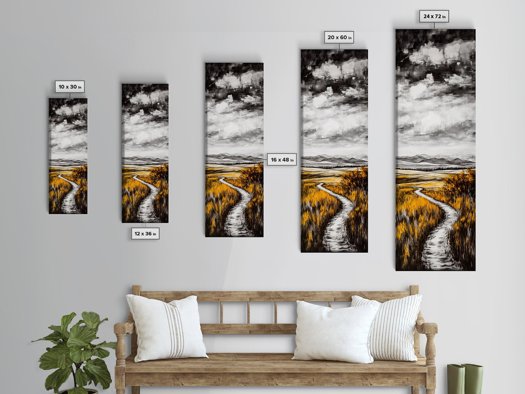Golden Fields, Rustic Landscape, Fall Wall Art, Country Home Decor, Large Canvas Print, Nature Inspired Art, Living Room Wall Art