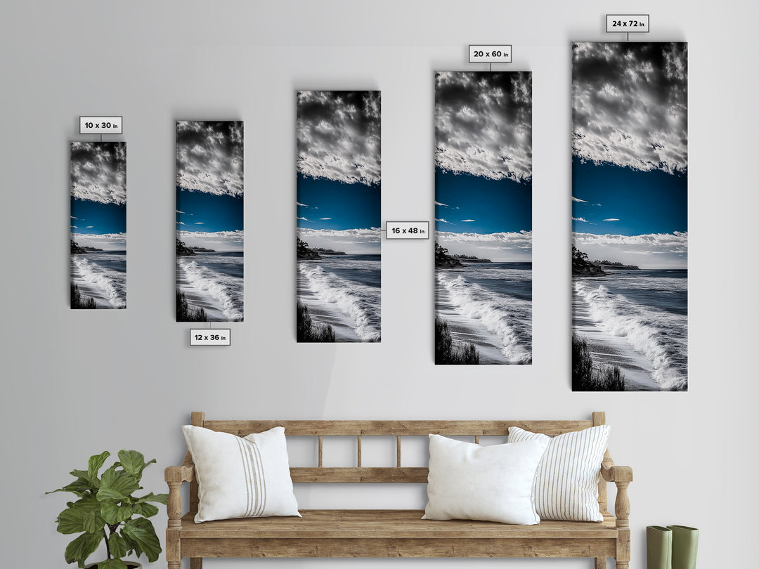 Blue Ocean Waves, Coastal Wall Art, Seascape Photography, Modern Beach Decor, Nautical Art, Living Room Wall Art, Canvas Print