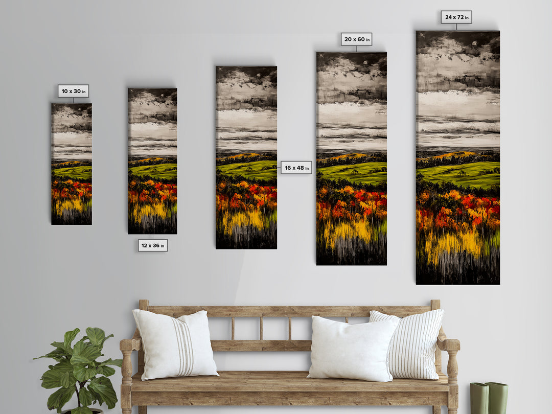 Autumn Fields, Rolling Hills, Warm Tones, Canvas Print, Rustic Landscape, Farmhouse Wall Art, Cozy Home Decor, Living Room Art