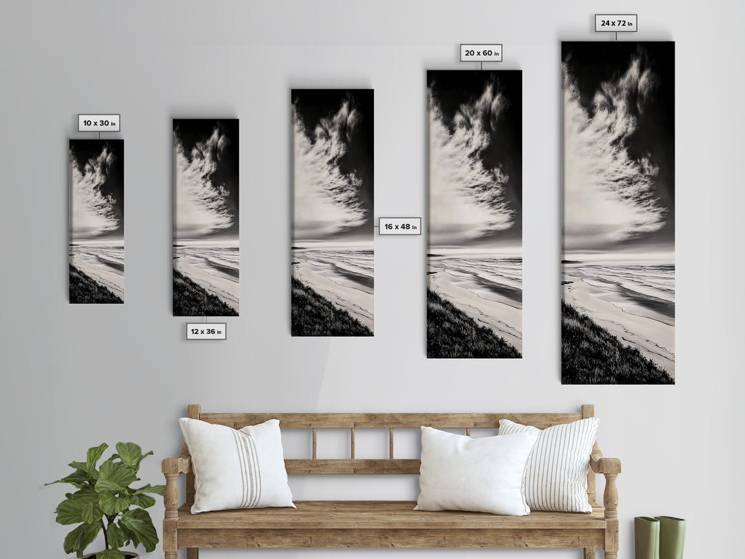 Beach Sunset, Coastal Wall Art, Seascape Painting, Ocean Waves, Framed Canvas Print, Minimalist Decor, Bedroom Wall Art, Gift Idea