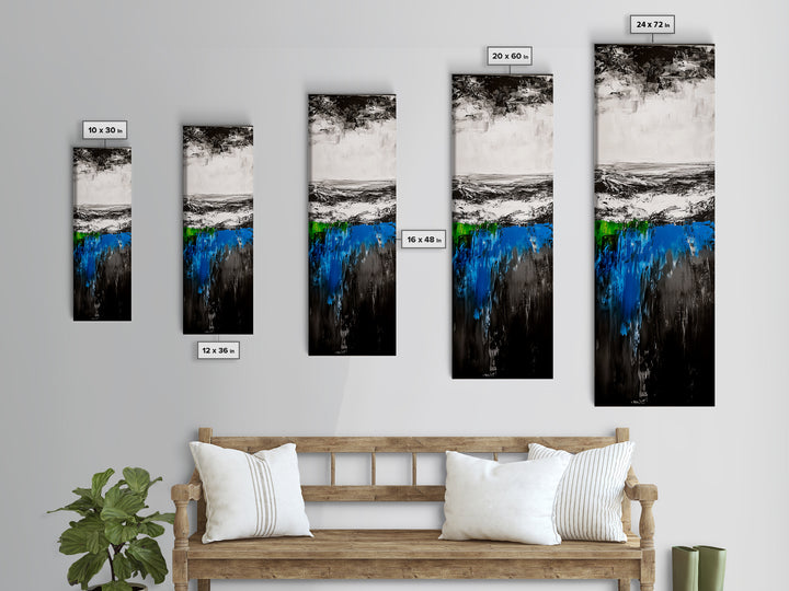 Abstract Ocean Depths, Blue Green Seascape, Modern Coastal Decor, Framed Canvas Print, Minimalist Wall Art, Bedroom Wall Hanging