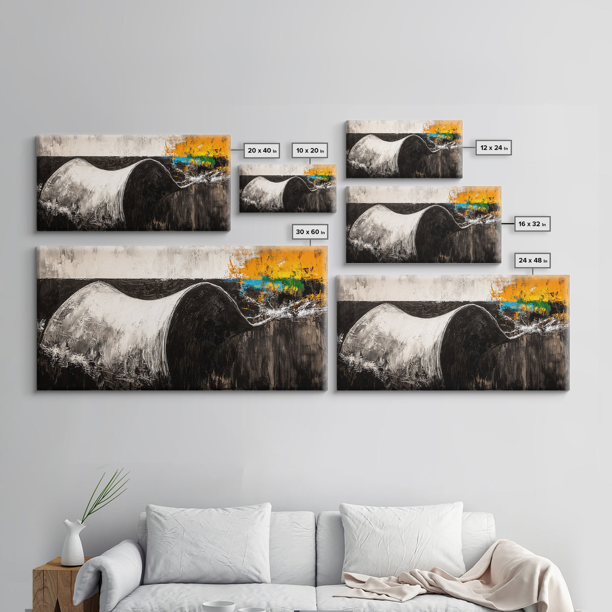 Abstract Curve, Modern Canvas Print, Minimalist Wall Art, Contemporary Painting, Neutral Home Decor, Office Wall Art, Large Canvas