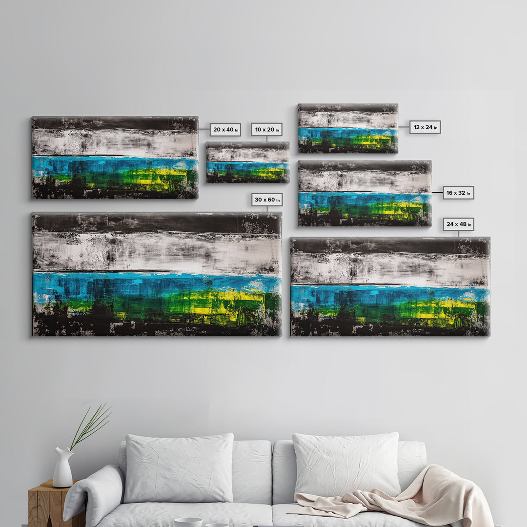 Abstract Ocean, Modern Art, Blue and Green, Coastal Canvas Print, Minimalist Waves, Contemporary Wall Art, Beach House Decor, Bold Art