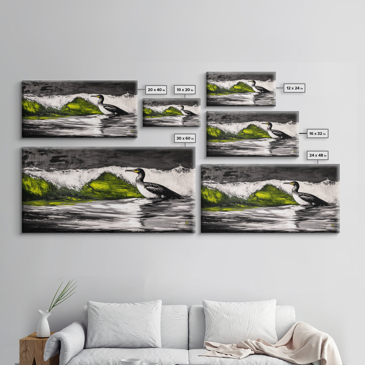 Ocean Bird, Coastal Wildlife, Beach Wall Art, Framed Canvas Print, Nautical Home Decor, Nature Inspired Art, Serene Landscape