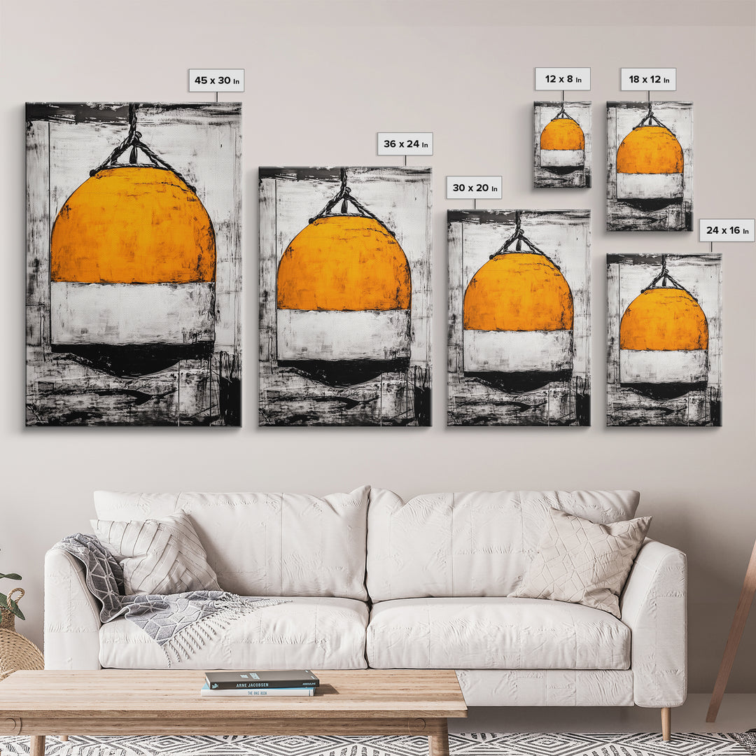 Nautical, Lobster Buoy, Coastal Wall Art, Canvas Print, Maritime Decor, Beach House Art, Ocean Aesthetic, Rustic Nautical Home
