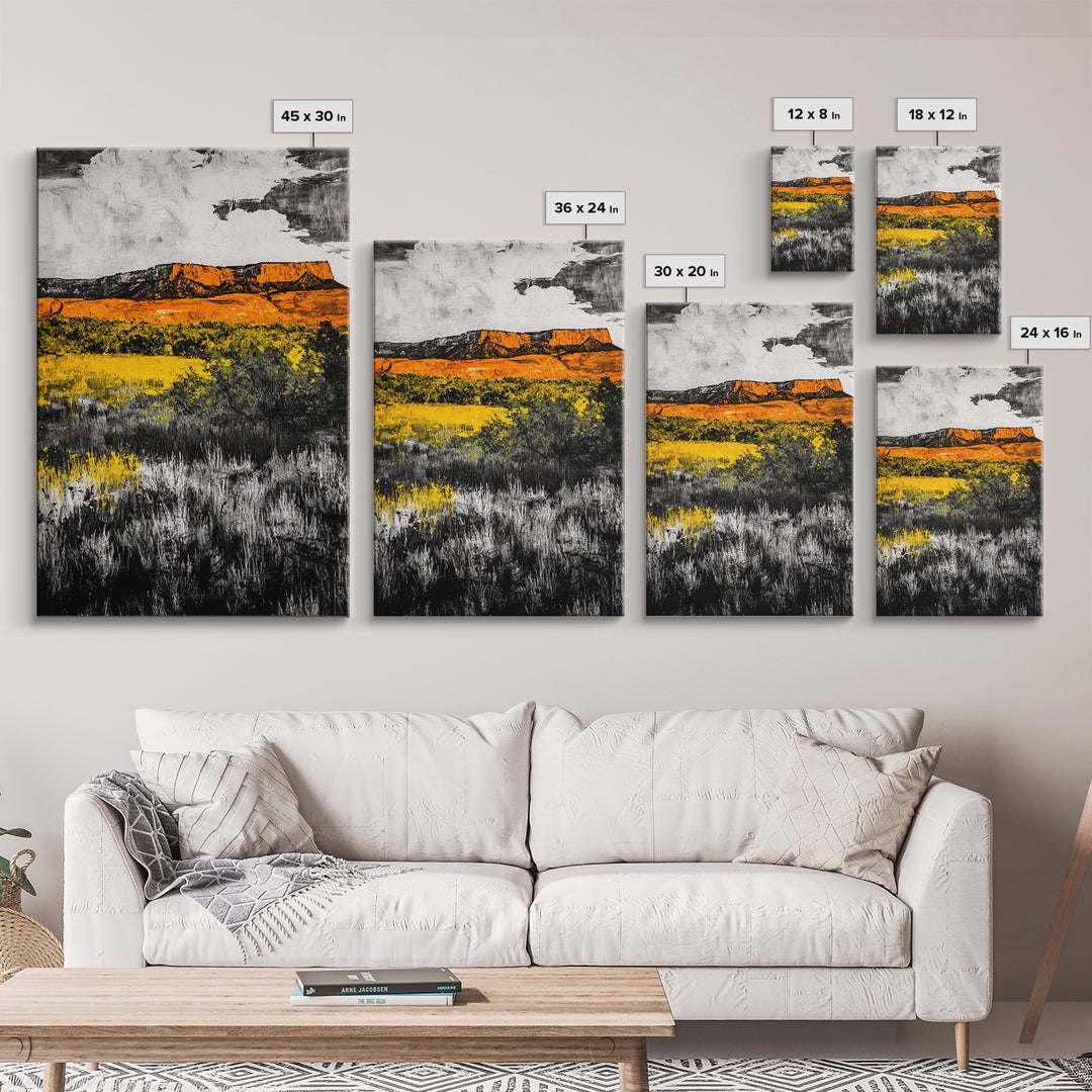 Desert, Canyon Landscape, Western Wall Art, Canvas Print, Rustic Home, Earthy Tones, Living Room Decor, Southwest Aesthetic