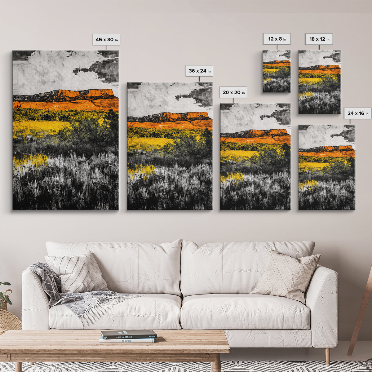 Desert, Canyon Landscape, Western Wall Art, Canvas Print, Rustic Home, Earthy Tones, Living Room Decor, Southwest Aesthetic