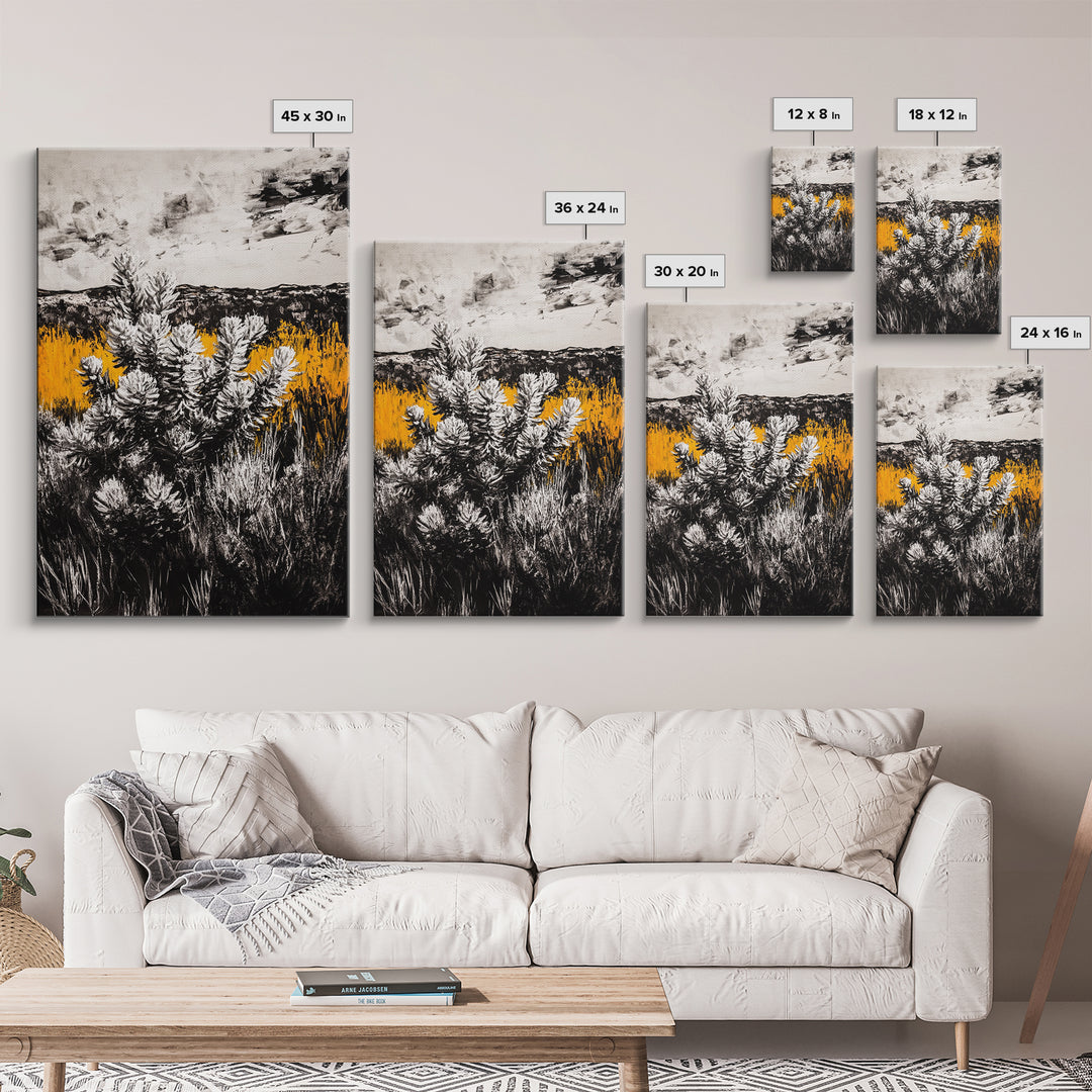 Nature Artwork, Desert Landscape, Western Home Decor, Canvas Print, Rustic Wall Art, Black and White Art, Fall Inspired Artwork