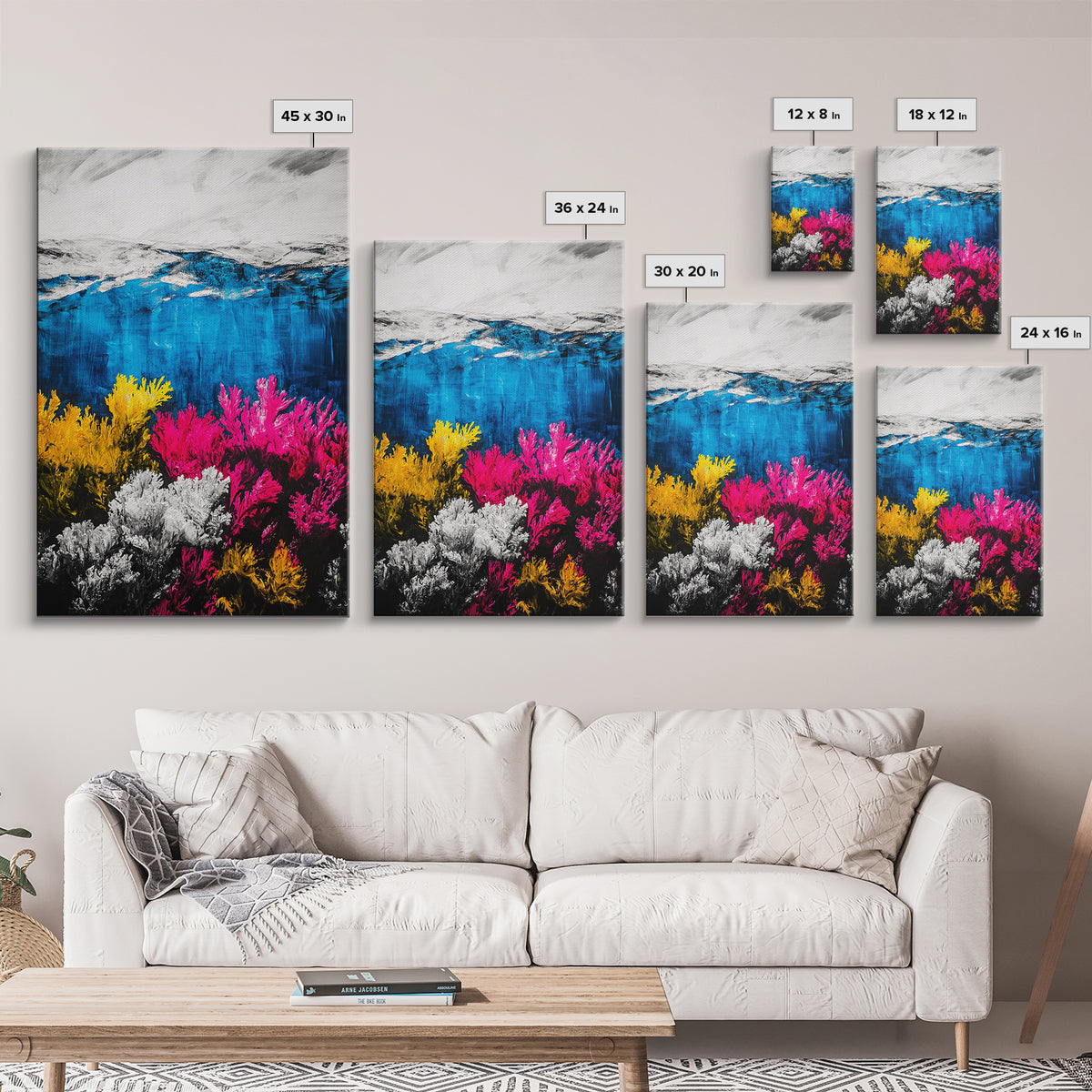 Coral Reef Print, Underwater Ocean Art, Coastal Wall Decor, Vibrant Marine Art, Nautical Wall Art, Beach House Decor, Framed Canvas Print