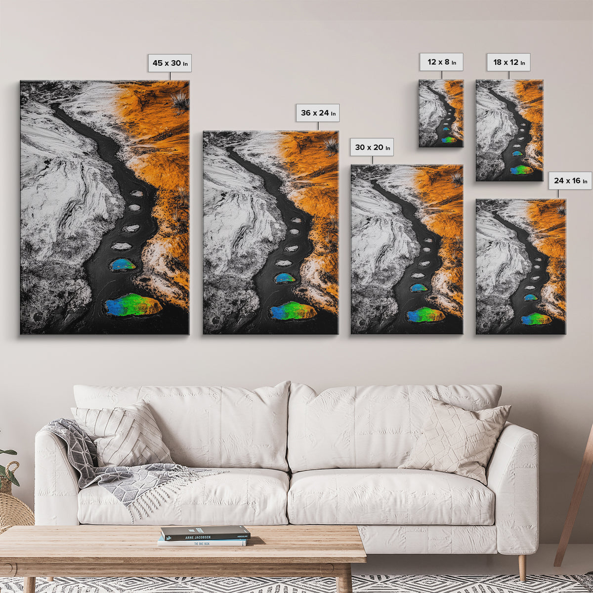 Desert Path Print, Abstract Art, Earthy Wall Decor, Bohemian Landscape, Modern Southwest Art, Fall Aesthetic Print, Framed Canvas Print