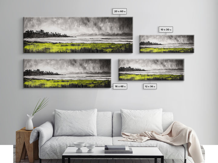 Coastal Storm, Ocean Waves, Black White Gray, Canvas Print, Beach House Decor, Nautical Wall Art, Modern Seascape, Bedroom Art