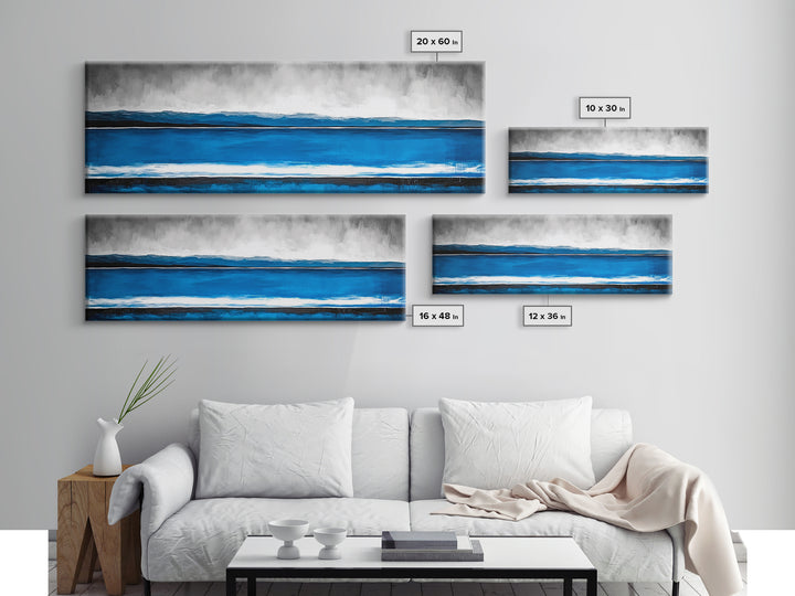 Ocean Wave, Beach Canvas Print, Coastal Art, Blue Water Painting, Modern Seascape, Nautical Wall Art, Living Room Decor, Minimalist Art