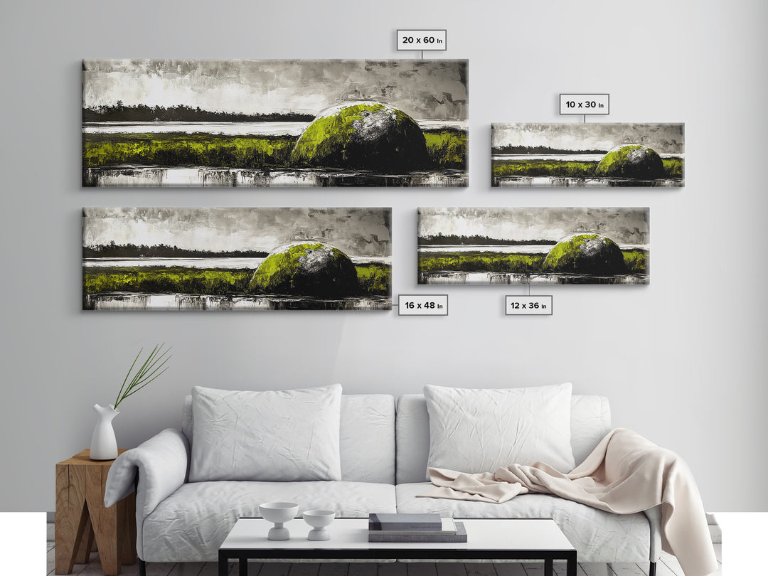 Abstract Hill, Nature Art, Landscape Painting, Contemporary Wall Decor, Framed Canvas Print, Office Wall Art, Earthy Tones, Minimalist Design