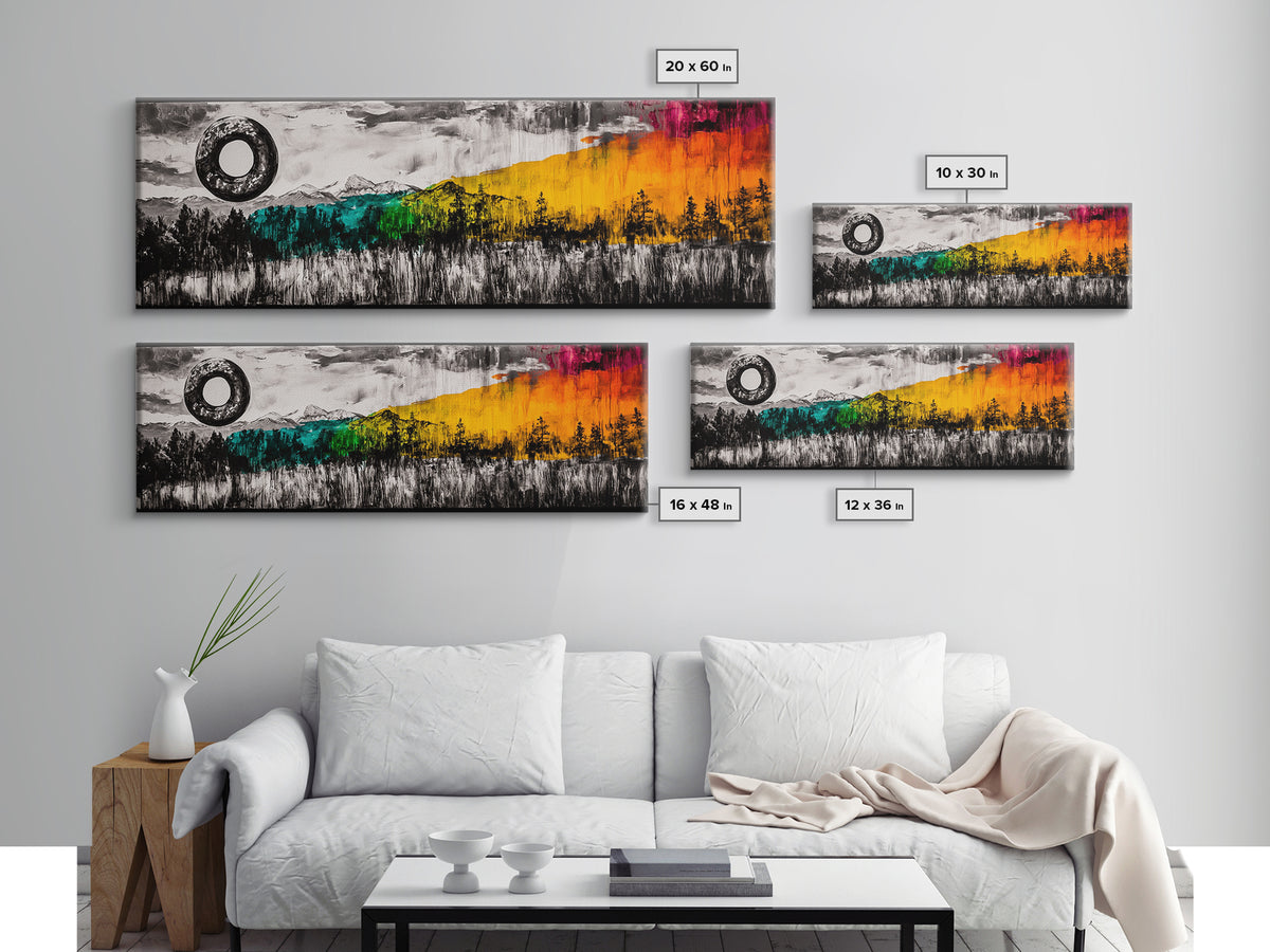 Cosmic Landscape, Surreal Art, Dreamy Forest, Framed Canvas Print, Mystical Wall Art, Fantasy Home Decor, Living Room Statement Art