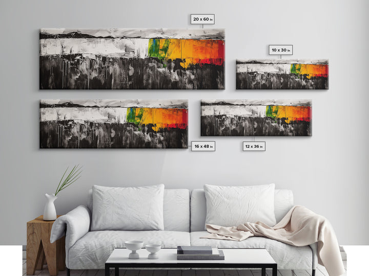 Abstract Mountain Art, Landscape Painting, Modern Boho Decor, Textured Wall Art, Neutral Nature Print, Office Wall Art, Framed Canvas Print