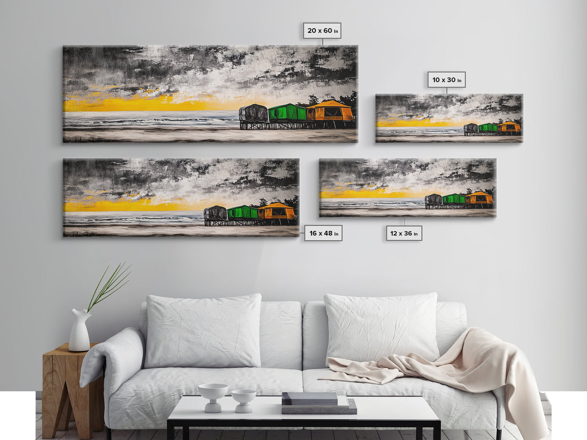 Coastal Retreat, Beach House Decor, Ocean Art, Canvas Print, Tropical Sunset Painting, Seaside Landscape, Serene Beach Art, Nautical Wall Art