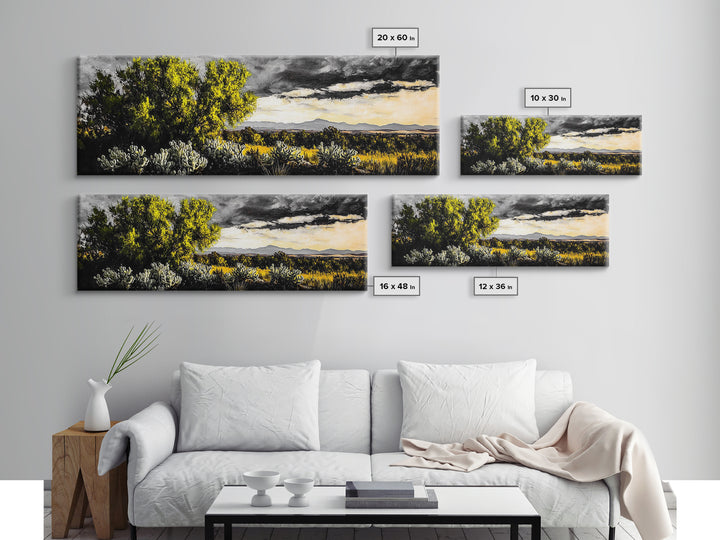 Desert Sunset, Cactus Landscape, Southwest Art, Nature Wall Decor, Framed Canvas Print, Earthy Home Decor, Rustic Western Art, Moody Wall Decor