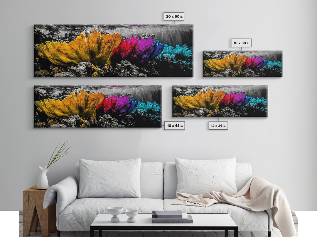 Abstract Reef, Vibrant Ocean, Canvas Print, Underwater Fantasy, Coastal Home Art, Marine Life Artwork, Modern Ocean Wall Decor