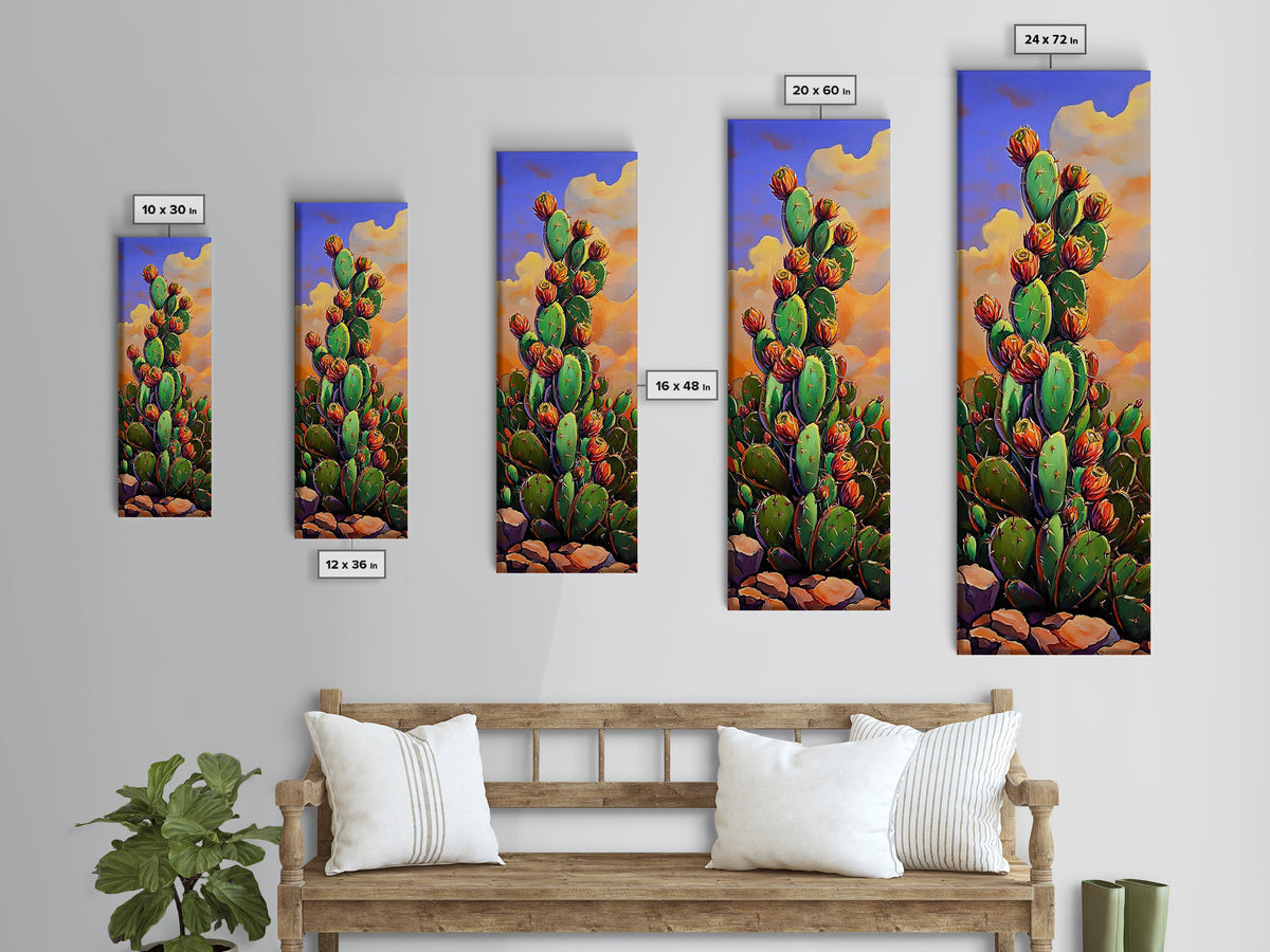 Cactus Bloom, Desert Art, Vibrant Southwestern Nature Decor, Boho Plant Lover Gift, Rustic Living Room Style, Canvas Print