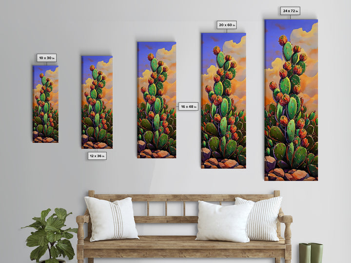 Cactus Bloom, Desert Art, Vibrant Southwestern Nature Decor, Boho Plant Lover Gift, Rustic Living Room Style, Canvas Print