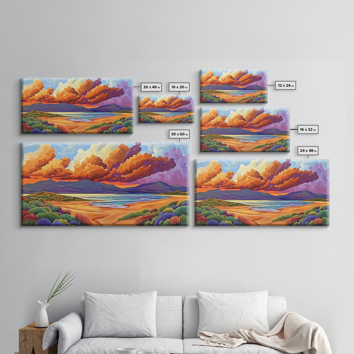 Coastal Sunset, Sandy Dunes, Ocean View, Canvas Print, Beach sunset artwork perfect Bathroom Wall Art or Tranquil Bedroom Decor