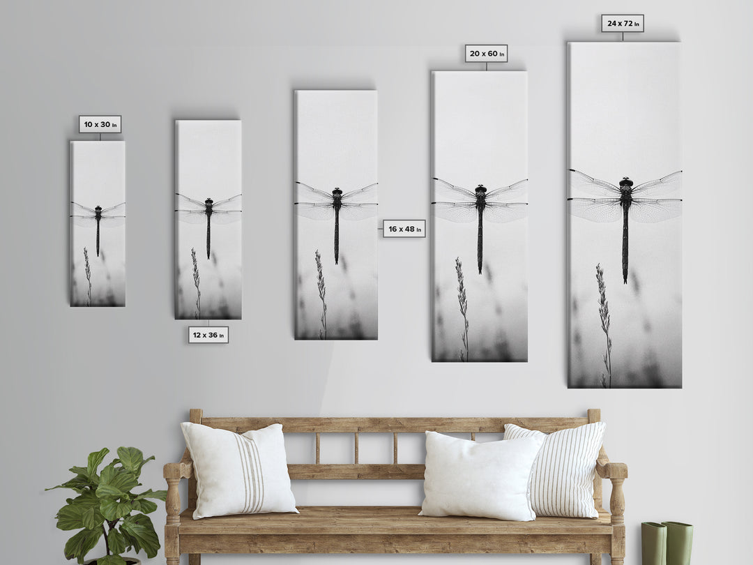 Dragonfly, Nature Wall Art, Insect Print, Minimalist Style, Canvas Print, Neutral Wall Decor, Bedroom Wall Art, Boho Botanical Insect